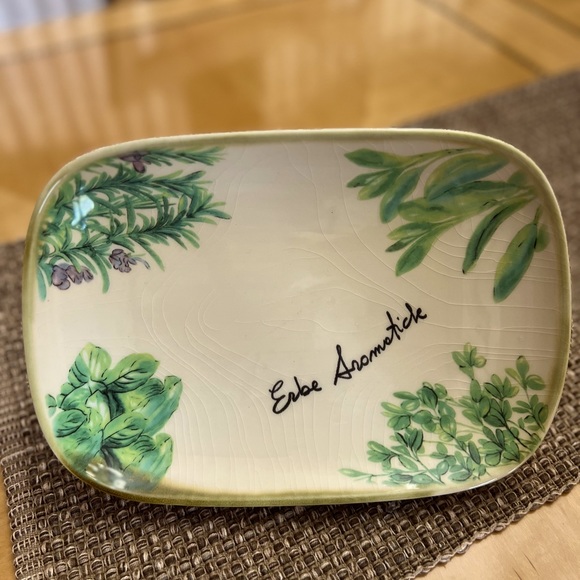 Lovely Erbe Aromatiche Ceramic Cheese Plate - Picture 1 of 12